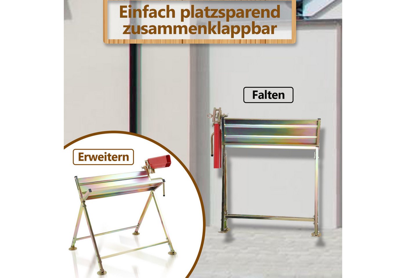 Clanmacy Sägebock Kettensägebock klappbar mit Kettensägenhalterung, 150 kg, 18/20 Zoll, 150 kg max. Belastbarkeit – Bild 5 von 5