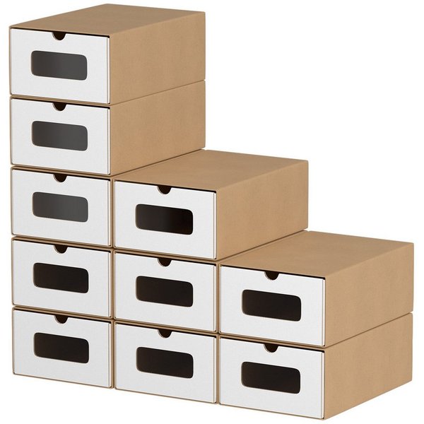 Clanmacy Schuhbox 10/20X Schuhboxen Boxen stapelbar mit Sichtfenster Schuhe Spielzeug (10 St)