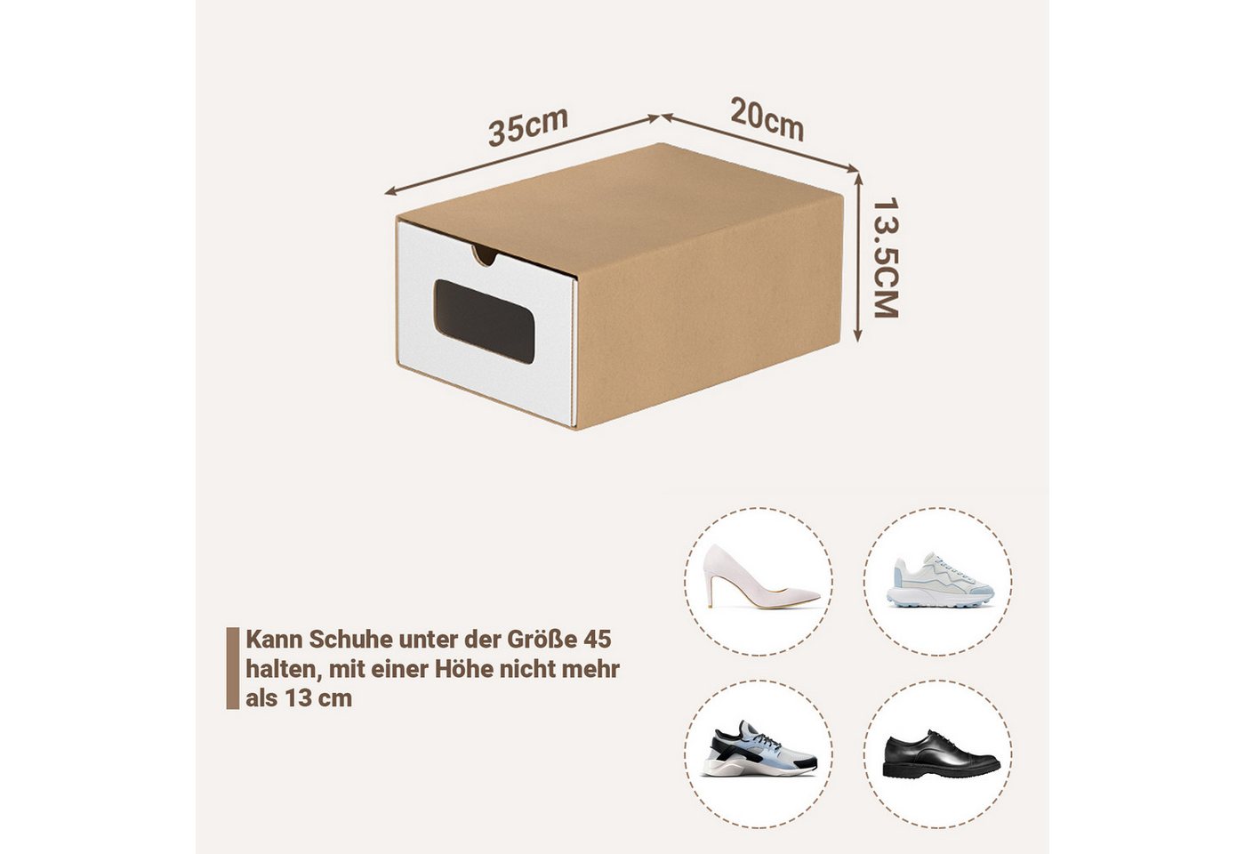 Clanmacy Schuhbox 10/20X Schuhboxen Boxen stapelbar mit Sichtfenster Schuhe Spielzeug (10 St) – Bild 2 von 5
