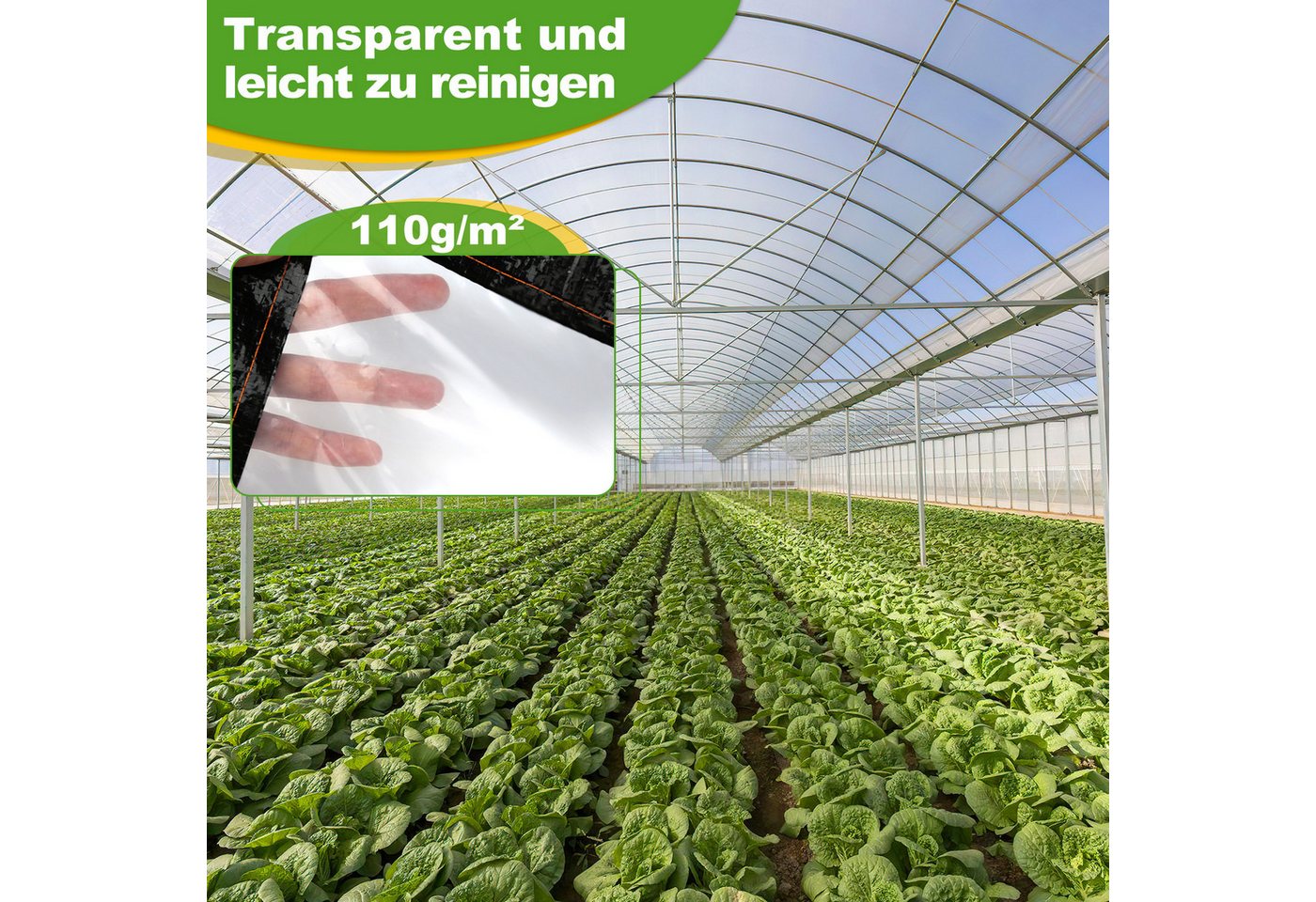 Clanmacy Schutzplane PVC transparente Plane Abdeckplane mit Ösen und Seil (für Terrasse Pavillon Gewächshaus), wasserdichte Plane Windschutz Regenschutz – Bild 5 von 5