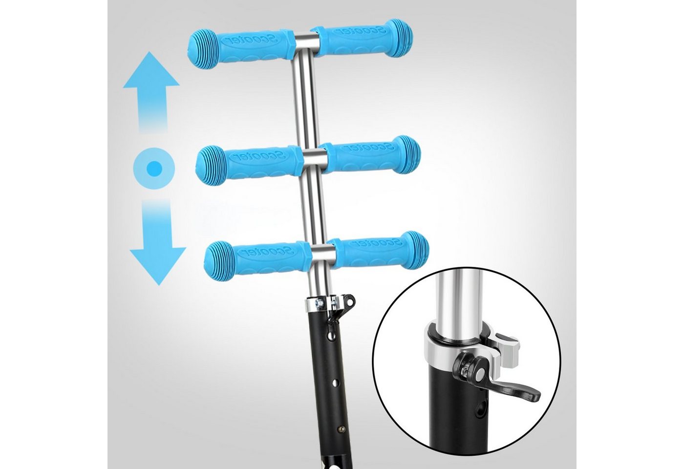 Clanmacy Scooter Kinderroller Tretroller LED-Räder bis 50 kg Höhenverstellbar – Bild 4 von 5