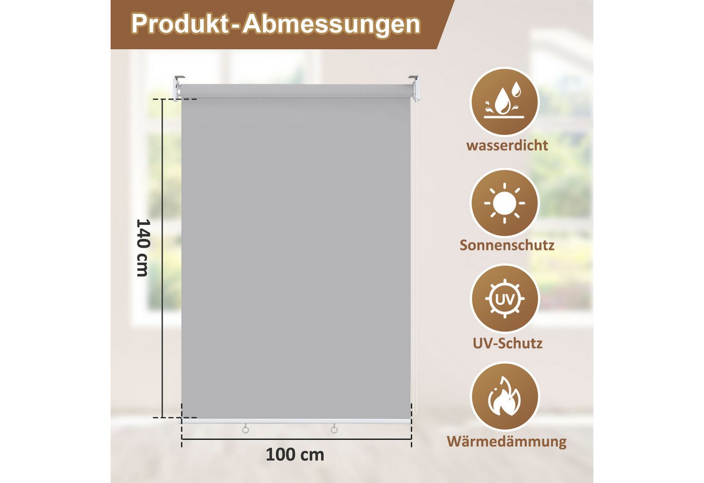 Clanmacy Senkrechtmarkise Außenrollo Balkonmarkise Vertikalmarkise Sichtschutz UV-Schutz (2-St) – Bild 2 von 5