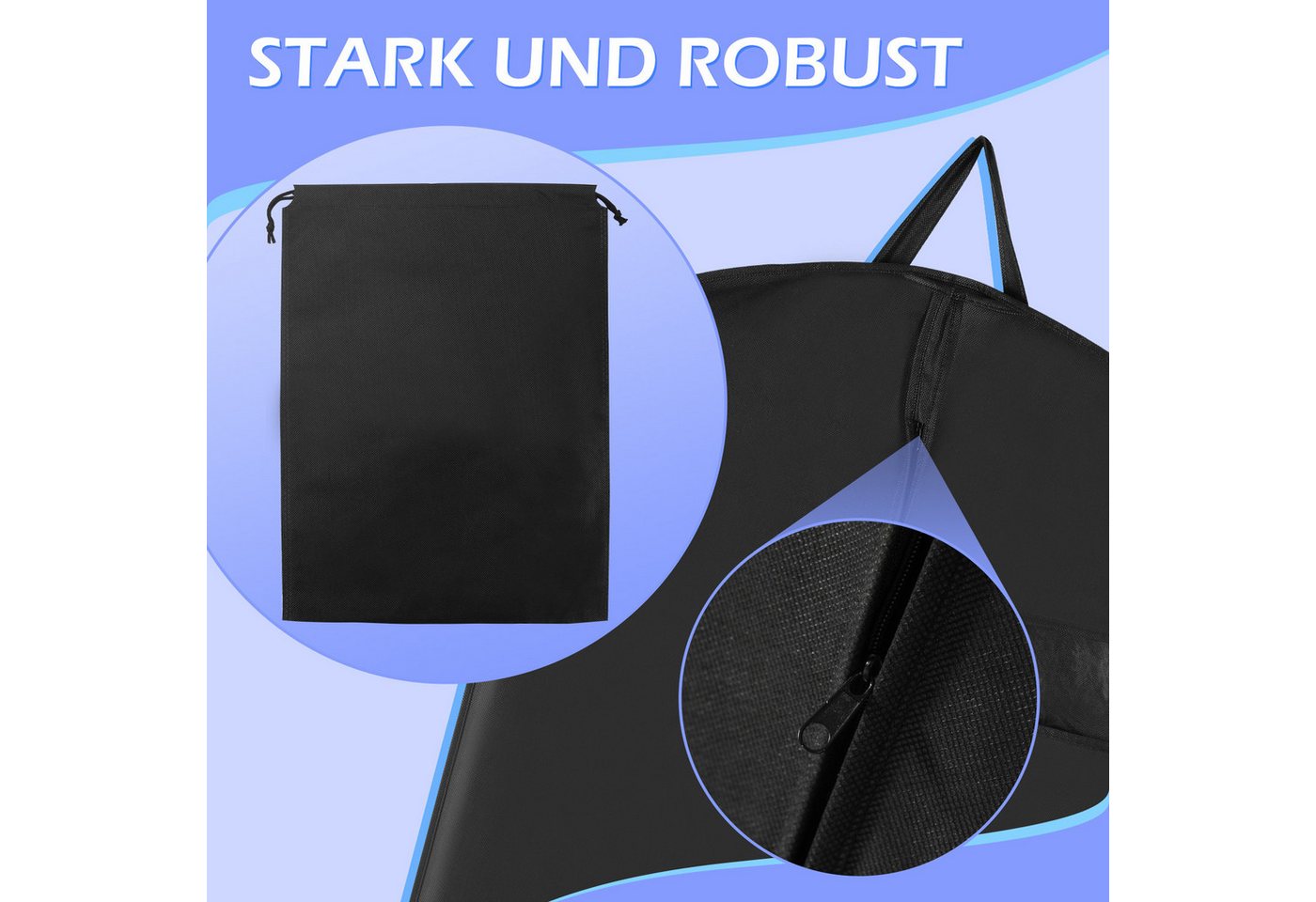 Clanmacy Sitzsack Kleidersack Schutzhülle Kleidertasche Deluxe Reisesack Kleiderhülle (10 St) – Bild 5 von 5