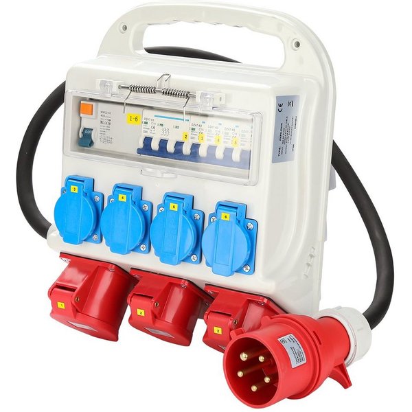 Clanmacy Stromverteiler CEE Adapter Stromverteiler Baustromverteiler Starkstrom Steckdosenverteiler