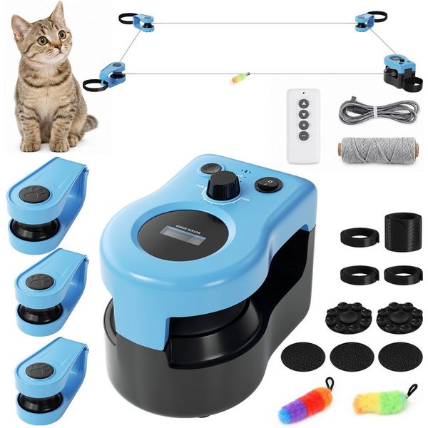 Clanmacy Tier-Intelligenzspielzeug Elektrisches Katzenspielzeug mit 3 Modulen USB-C, Fernbedienung