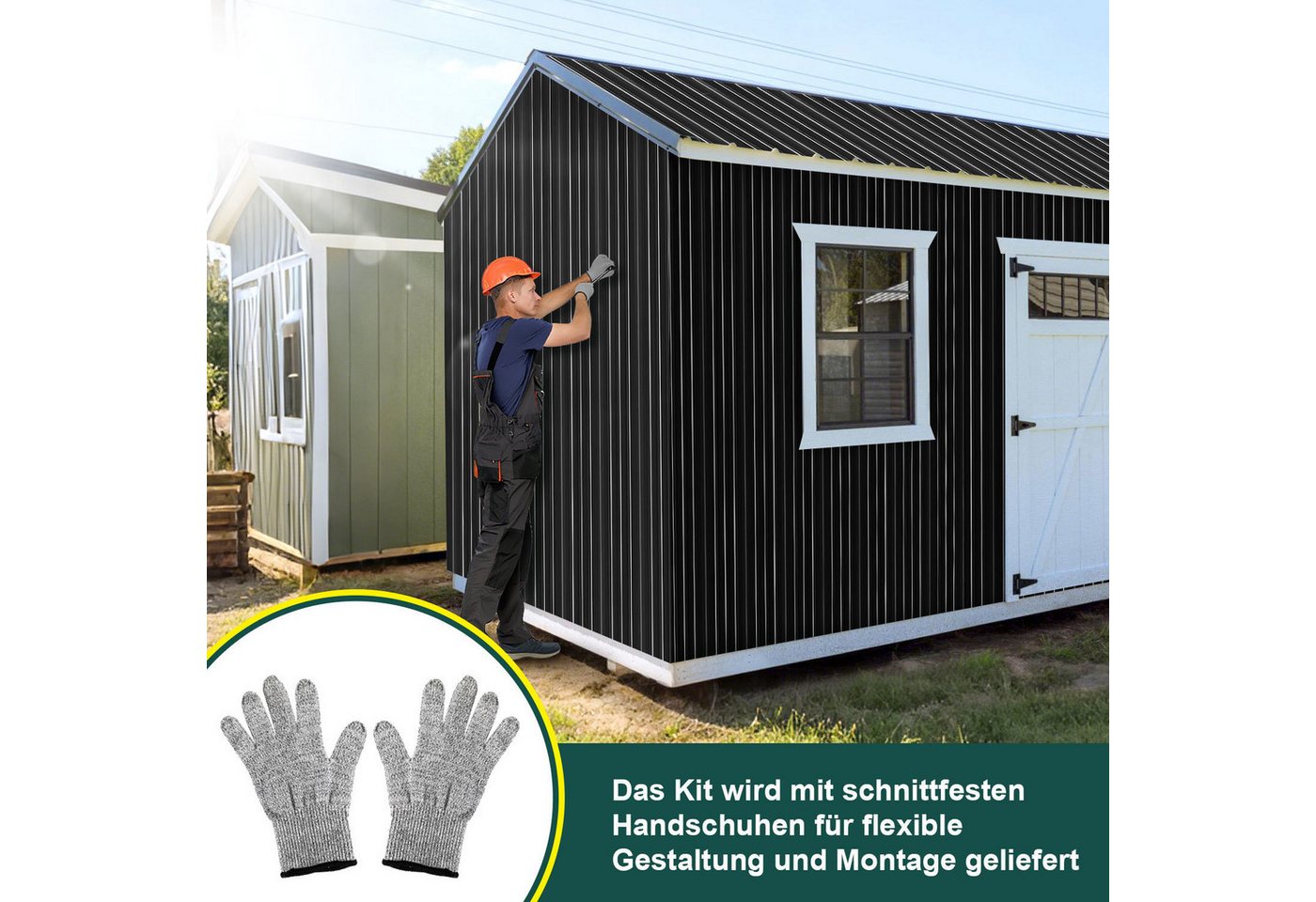 Clanmacy Trapezblech Trapezblech 24er Set Profilblech Trapezblech mit Handschuhe 14m², 129x46x0.25 mm (Set 24-St) UV-Schutz, Wasserfest, Wetterfest, Rostresiste – Bild 5 von 5