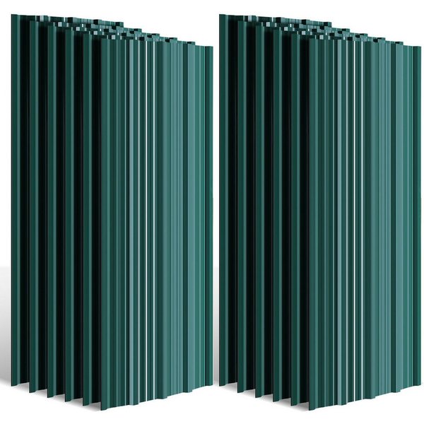 Clanmacy Trapezblech Trapezblech 24er Set Profilblech Trapezblech mit Handschuhe 14m², 129x46x0.25 mm (Set 24-St) UV-Schutz, Wasserfest, Wetterfest, Rostresiste