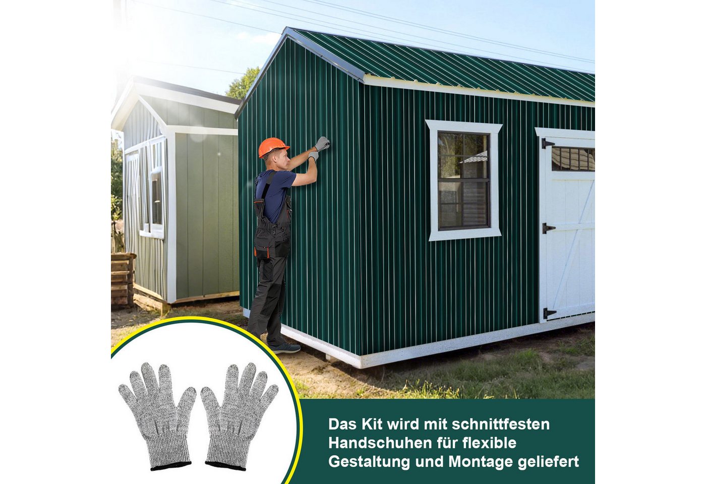 Clanmacy Trapezblech Trapezblech 24er Set Profilblech Trapezblech mit Handschuhe 14m², 129x46x0.25 mm (Set 24-St) UV-Schutz, Wasserfest, Wetterfest, Rostresiste – Bild 5 von 5