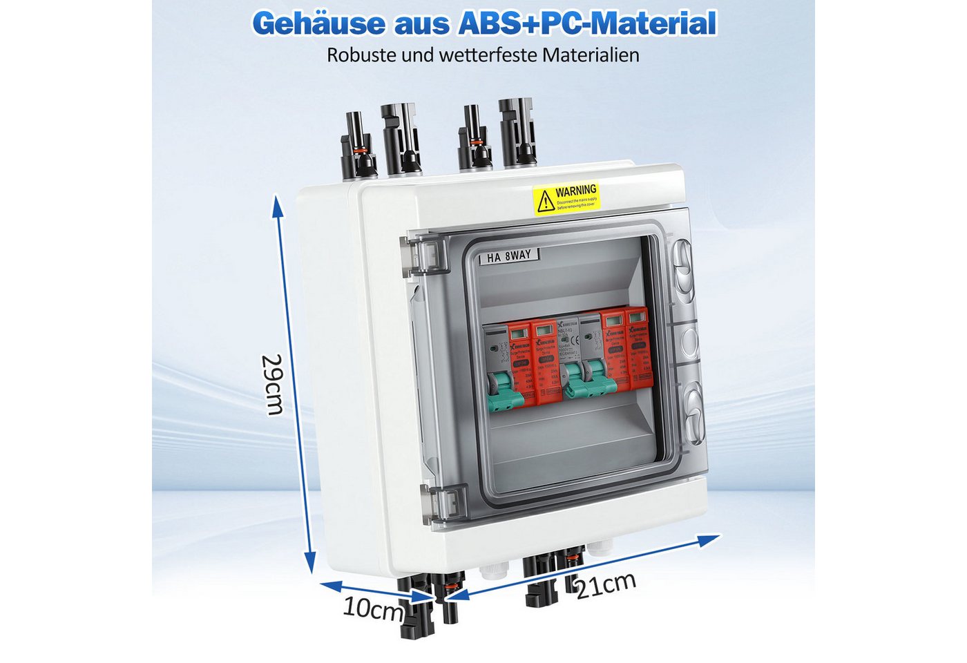 Clanmacy Verteilerbox Solar Anschlusskasten Überspannungsschutz PV DC 2-Strings Photovoltaik – Bild 2 von 5