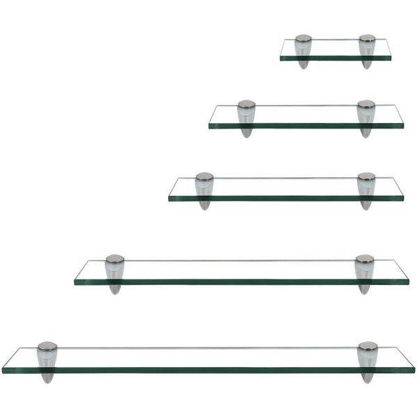 Clanmacy Wandregal Glasregal Hängeregal Glasablage Glasplatte Badregal 20-60cm