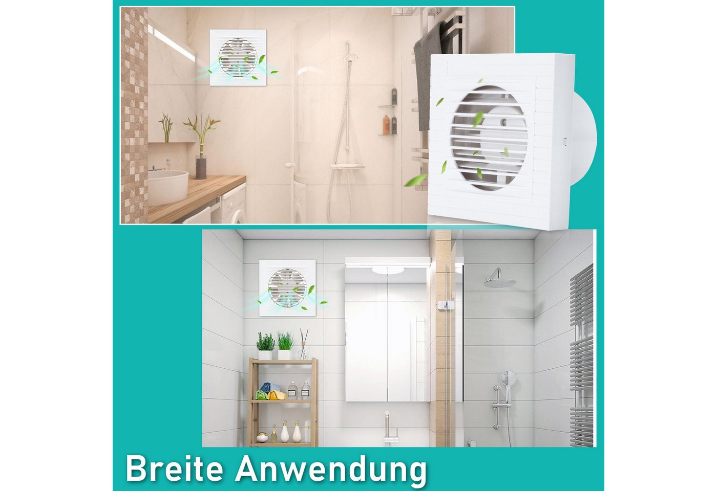 Clanmacy Wandventilator Badlüfter 100/150mm Ventilator Wandlüfter Mit Rückflussleitblech – Bild 5 von 5