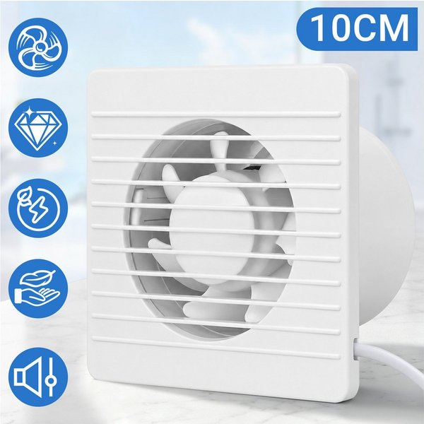 Clanmacy Wandventilator Badlüfter Weiß Eckig 100–180 mm Abluftventilator Rückstauklappe