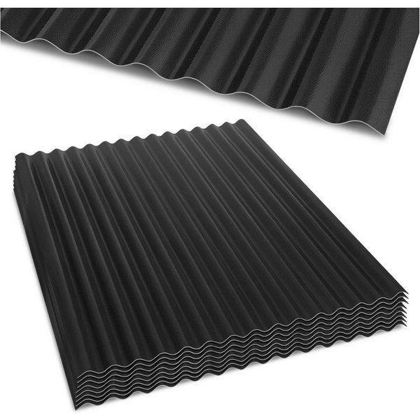Clanmacy Wellplatte ASA Wellplatten 8er Set Anthrazitgrau 117 x 93 cm 1,5 mm für Pavillon, (8-St)