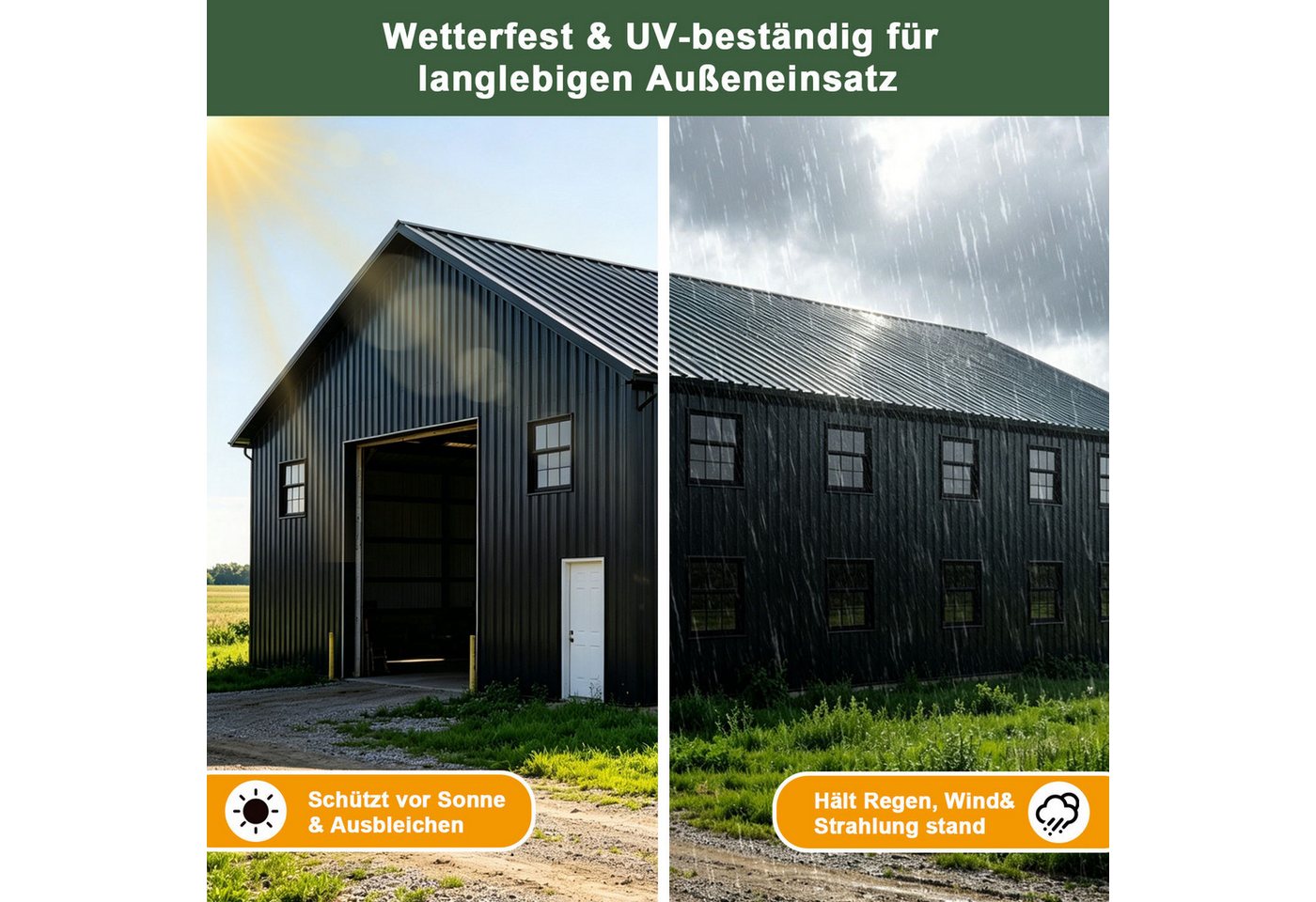 Clanmacy Wellplatte ASA Wellplatten 8er Set Anthrazitgrau 117 x 93 cm 1,5 mm für Pavillon, (8-St) – Bild 4 von 5