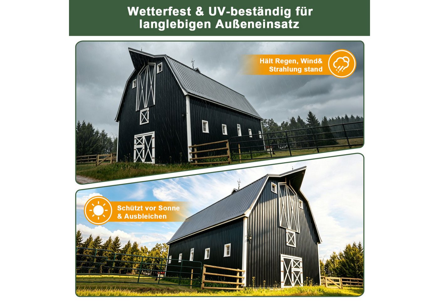 Clanmacy Wellplatte ASA Wellplatten 8er Set Anthrazitgrau 117 x 93 cm 1,5 mm für Pavillon, (8-St) – Bild 5 von 5