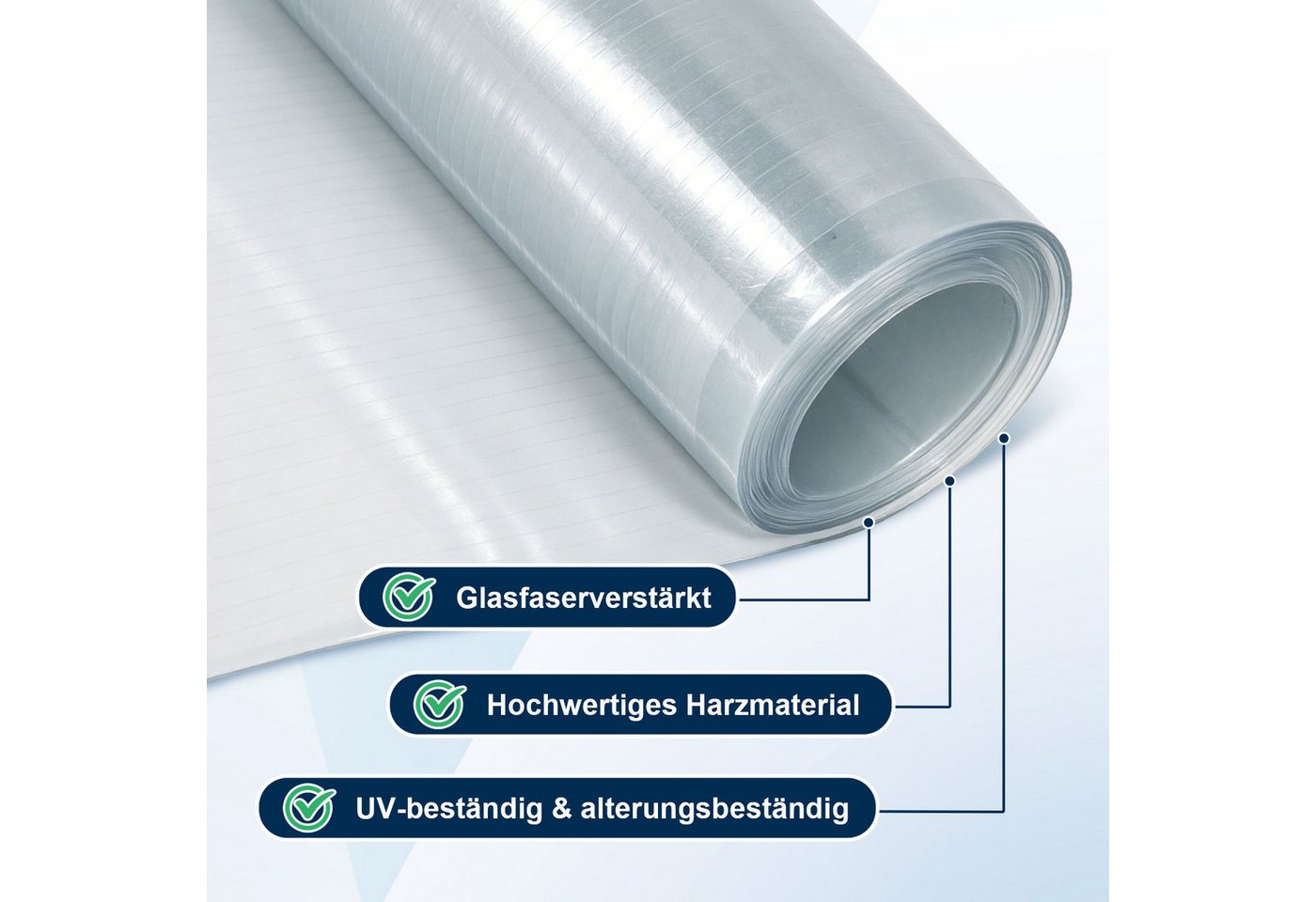Clanmacy Wellplatte Dachplatte, flexible Lichtplatte, Maße: 50 × 500 cm – Bild 3 von 5