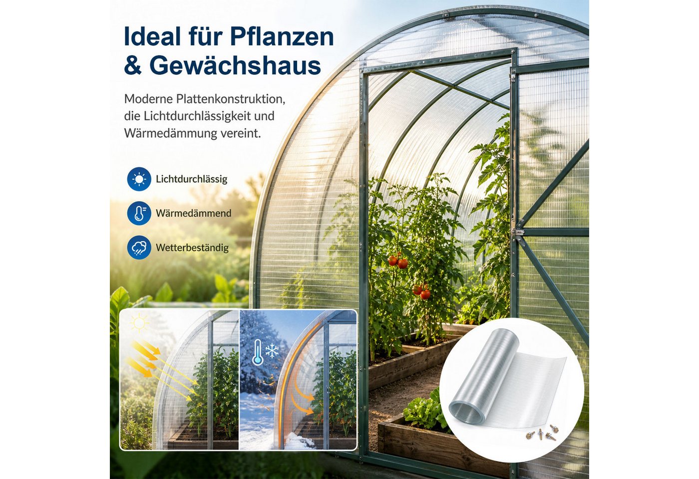 Clanmacy Wellplatte Dachplatte, flexible Lichtplatte, Maße: 50 × 500 cm – Bild 4 von 5
