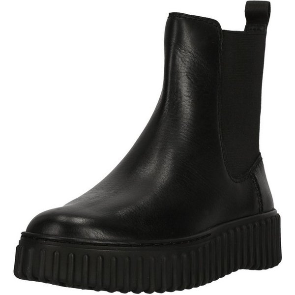 Clarks Torhill Maple Black Leather Stiefelette mit charakteristischer, gerippter Sohle