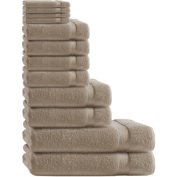 CLASS HOME COLLECTION Handtuch Set 12 TLG Frottee Handtücher Set, 100% Baumwolle (Set, 12-St)