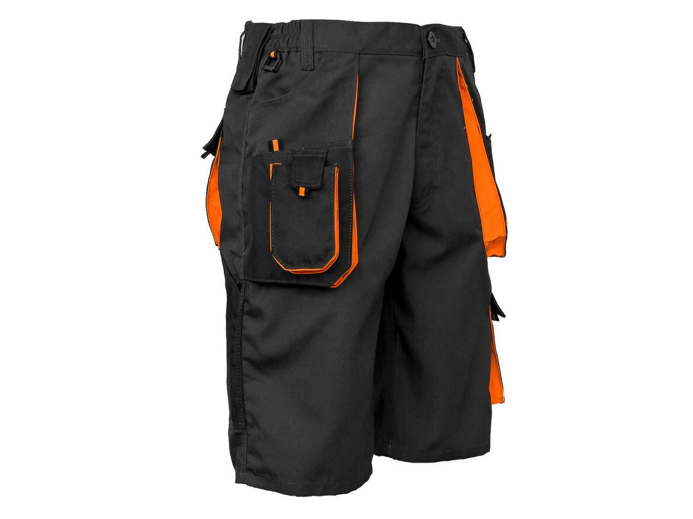 Classic Arbeitsshorts Kurze-Arbeitshose Shorts Cargo-Schutzhose Sommer Schwarz-Orange – Bild 5 von 5