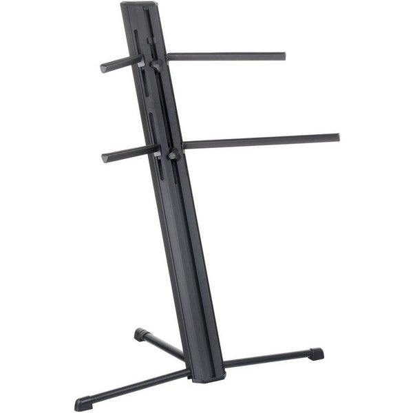 Classic Cantabile Keyboardständer mit zwei Ebenen, (inkl. Mikrofonhalter), Zweifach Keyboardstativ - stufenlos höhenverstellbar