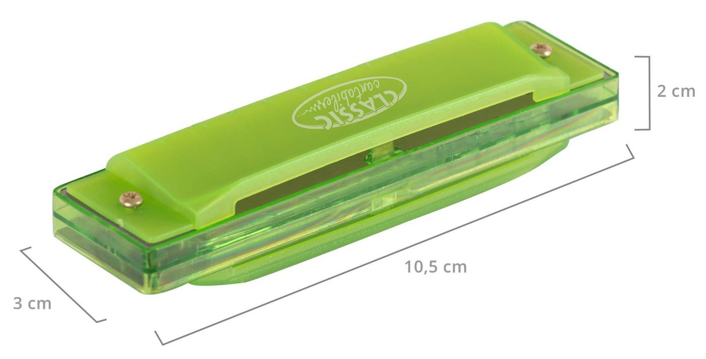 Classic Cantabile Mundharmonika FunKids Blues Harmonica ideal für Kinder, C-Dur C, diatonisch, inkl. Kunststoff-Etui, 20 Stimmzungen aus Phosphorbronze – Bild 5 von 5