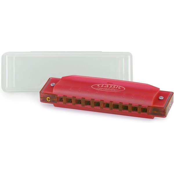 Classic Cantabile Mundharmonika FunKids Blues Harmonica ideal für Kinder, C-Dur C, diatonisch, inkl. Kunststoff-Etui, 20 Stimmzungen aus Phosphorbronze