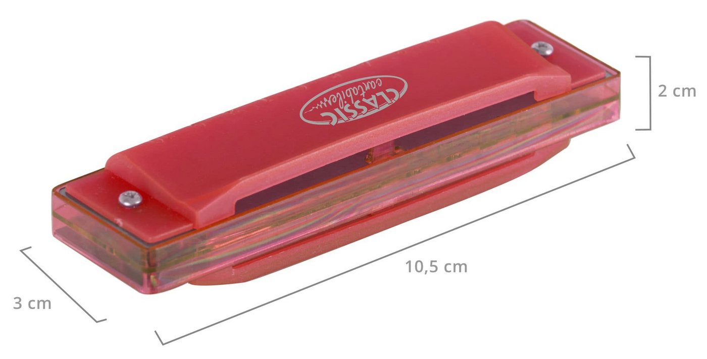 Classic Cantabile Mundharmonika FunKids Blues Harmonica ideal für Kinder, C-Dur C, diatonisch, inkl. Kunststoff-Etui, 20 Stimmzungen aus Phosphorbronze – Bild 5 von 5
