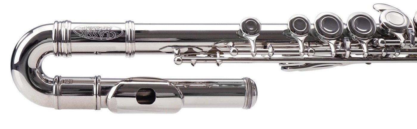 Classic Cantabile Querflöte FL-100J Querflöte mit geb. Kopfstück Silbern C, Geschlossene Klappen, leichtgängige E-Mechanik – Bild 2 von 3