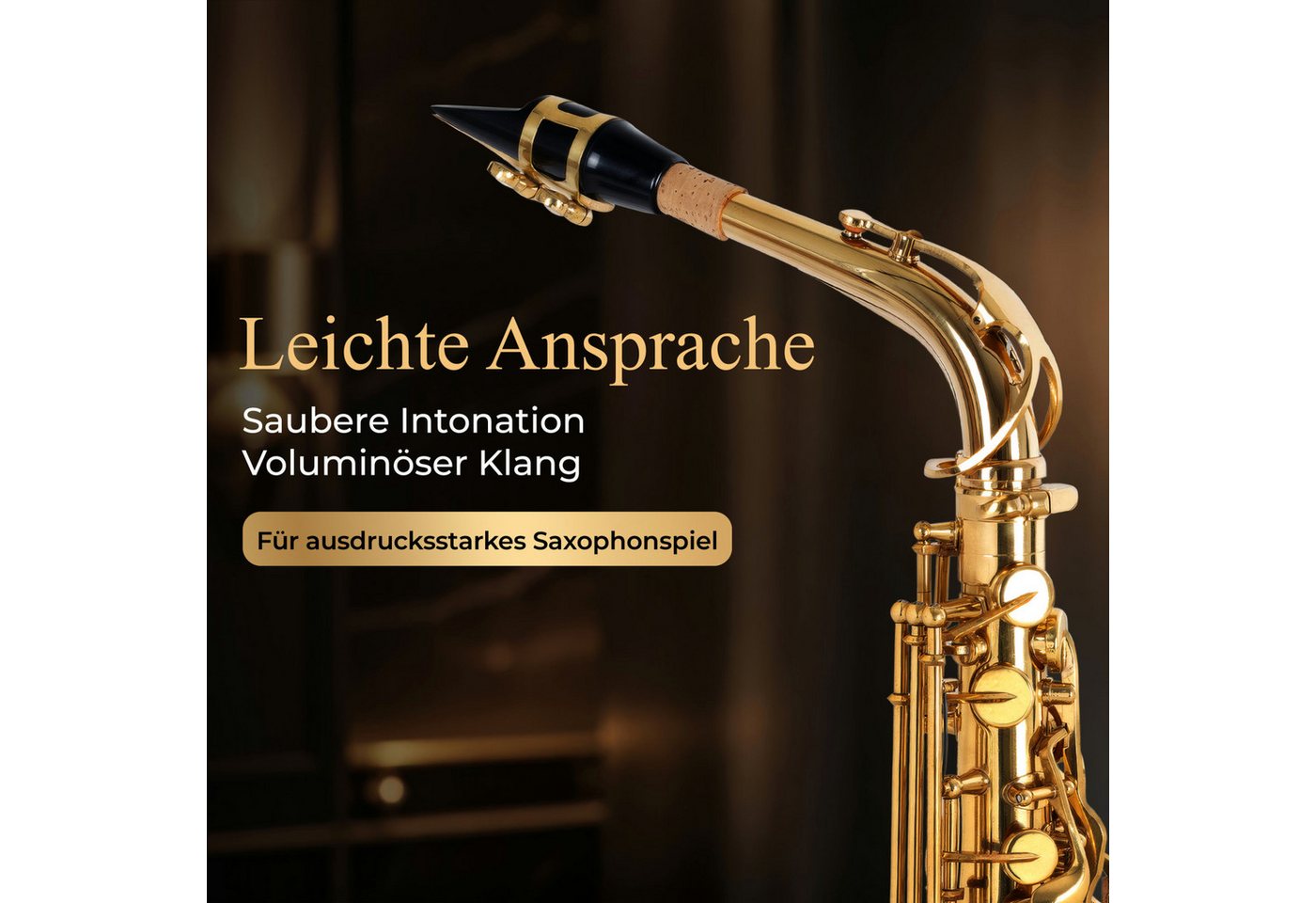 Classic Cantabile Saxophon - Alt Saxophon, Alto Sax, 5-St., Set mit Koffer & Zubehör, Altsaxophon mit Hoch-Fis-Klappen – Bild 3 von 5