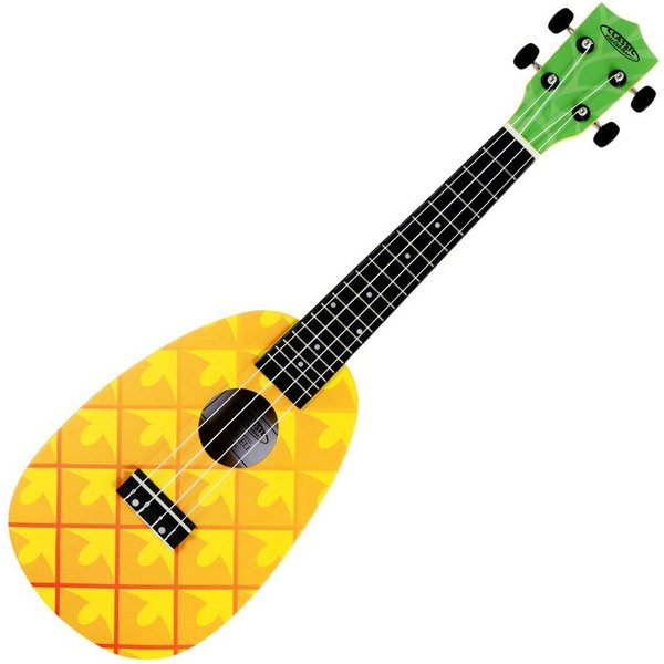 Classic Cantabile Ukulele UC-240, Konzert-Ukulele Pineapple, Inklusive Gigbag, Leichtgängige Gitarren-Mechanik