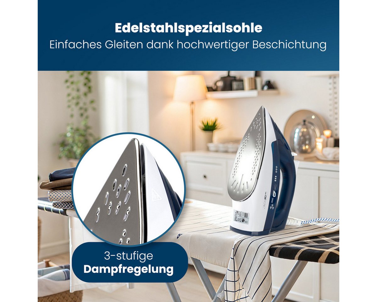 CLATRONIC Dampfbügeleisen DB 3704, 250ml Tank, 2200W, Anti-Kalk – Bild 2 von 5