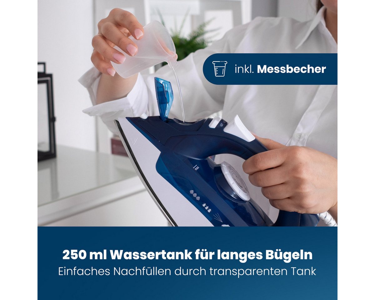 CLATRONIC Dampfbügeleisen DB 3704, 250ml Tank, 2200W, Anti-Kalk – Bild 4 von 5