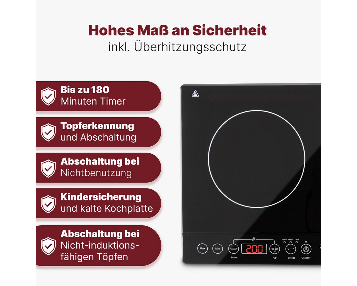 CLATRONIC Doppel-Induktionskochplatte DKI 3609, ECO-Save, 10 Temperaturstufen, Sensor Touch – Bild 4 von 5