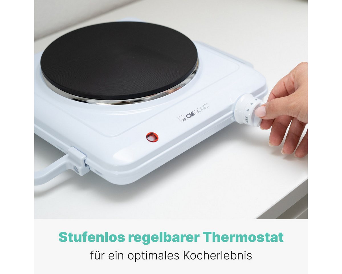 CLATRONIC Einzelkochplatte EKP 3582, für Camping, Küche, Büro, 1500W, Ø ca. 180 mm – Bild 4 von 5