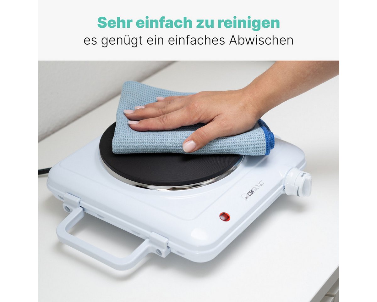 CLATRONIC Einzelkochplatte EKP 3582, für Camping, Küche, Büro, 1500W, Ø ca. 180 mm – Bild 5 von 5