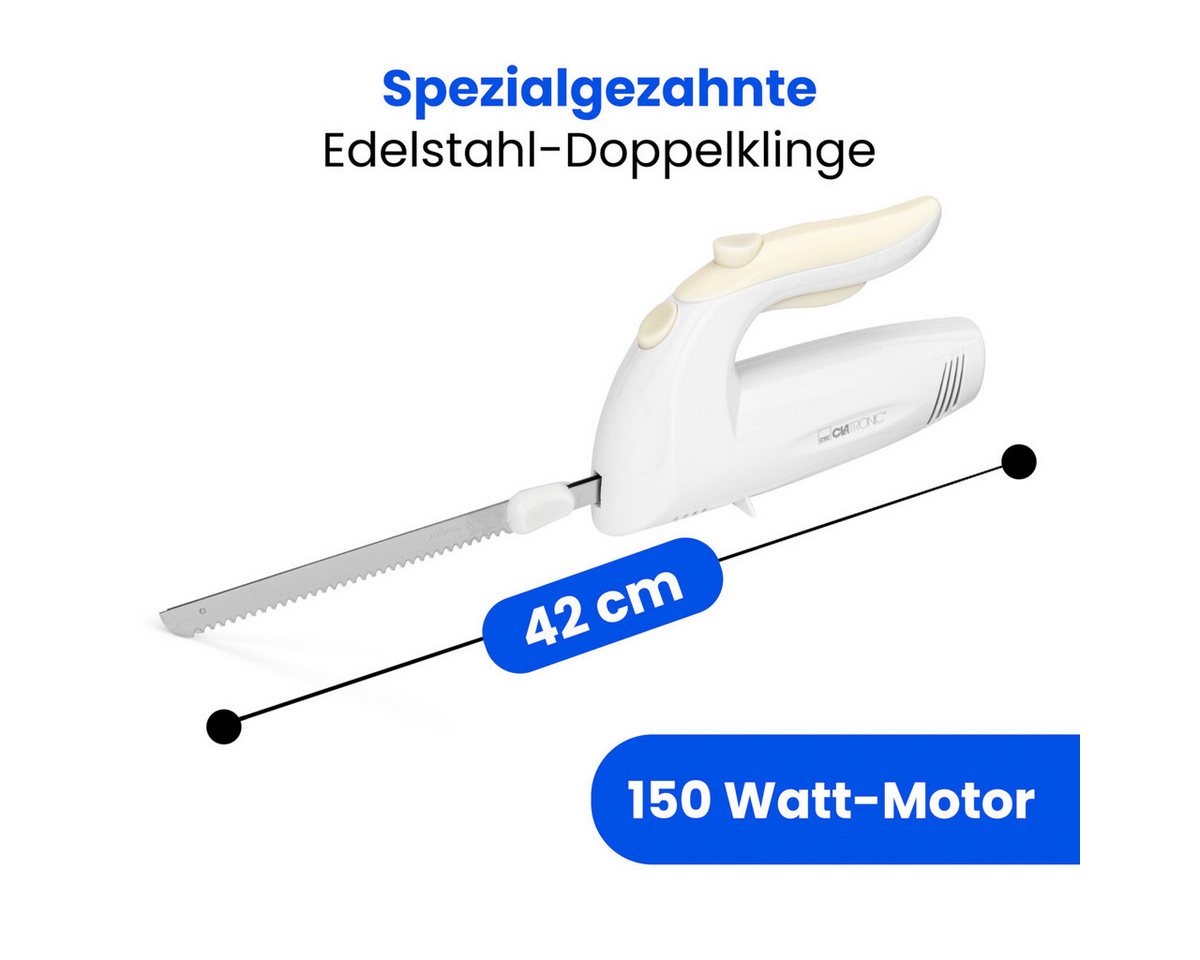 CLATRONIC Elektromesser EM 3062, Elektromesser, Edelstahl-Klinge, 150W – Bild 4 von 5