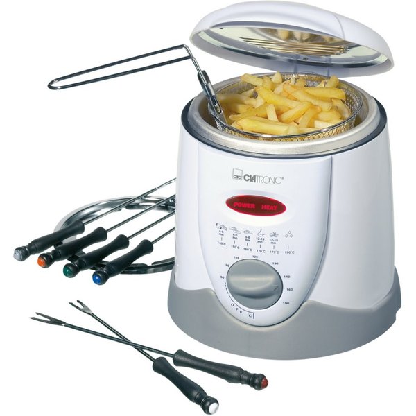 CLATRONIC Fritteuse FFR 2916, Cool Touch-Gehäuse, 1 Liter, abnehmbarem Griff
