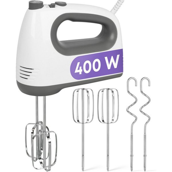 CLATRONIC Handmixer HM 3775, mit kraftvollen 400 Watt-Motor, 5 Stufen