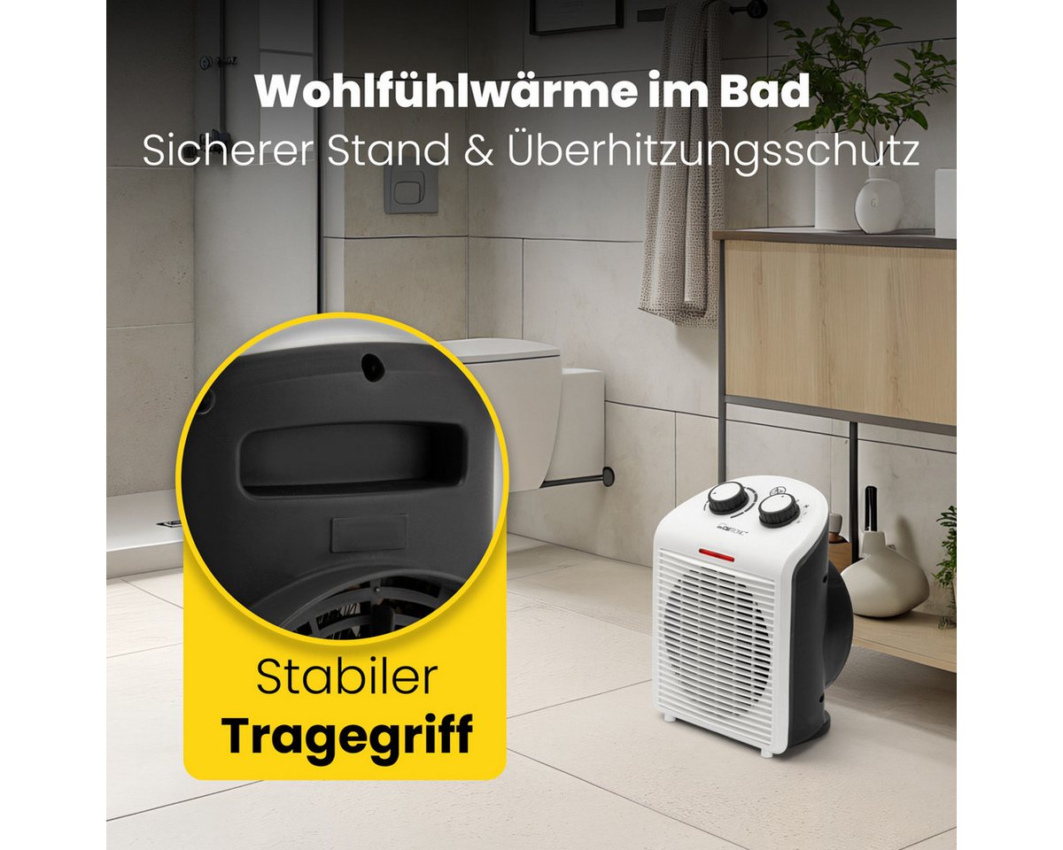 CLATRONIC Heizlüfter HL 3761, mobil & kompakt, Ventilatorfunktion, max. 2000W – Bild 2 von 5
