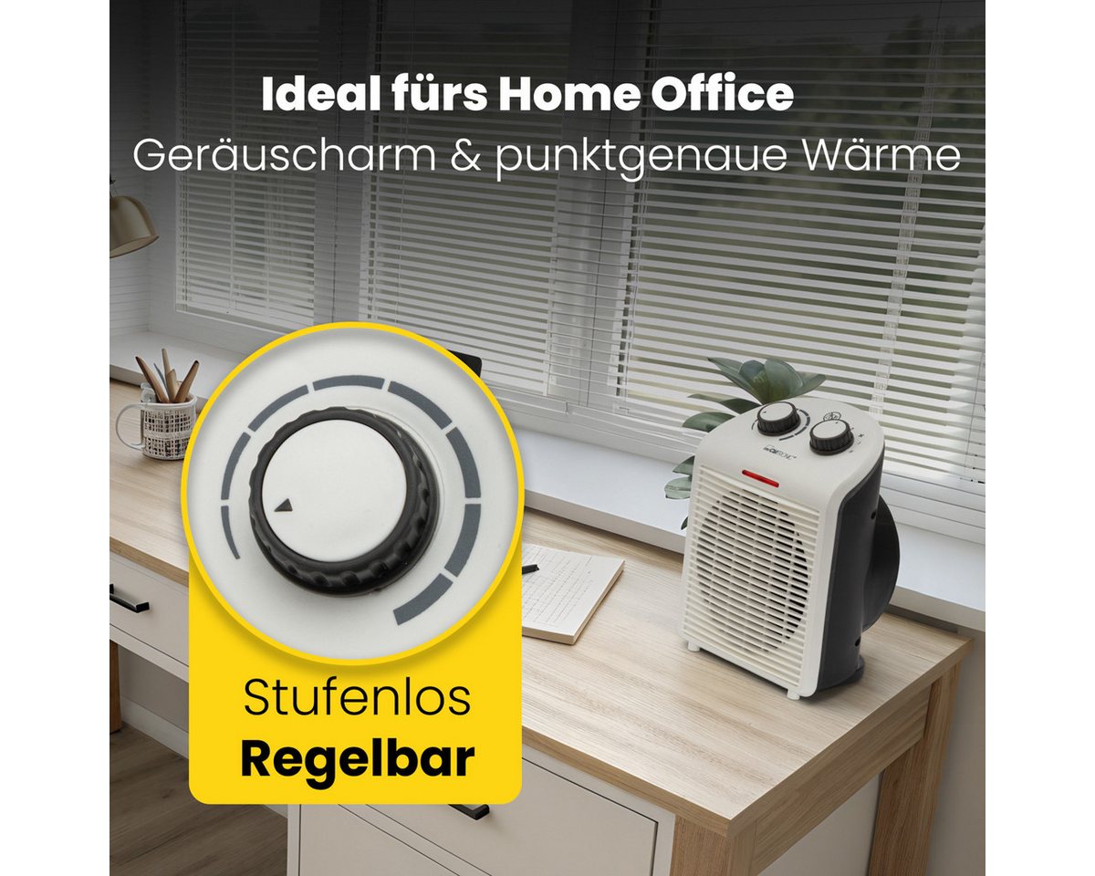 CLATRONIC Heizlüfter HL 3761, mobil & kompakt, Ventilatorfunktion, max. 2000W – Bild 4 von 5