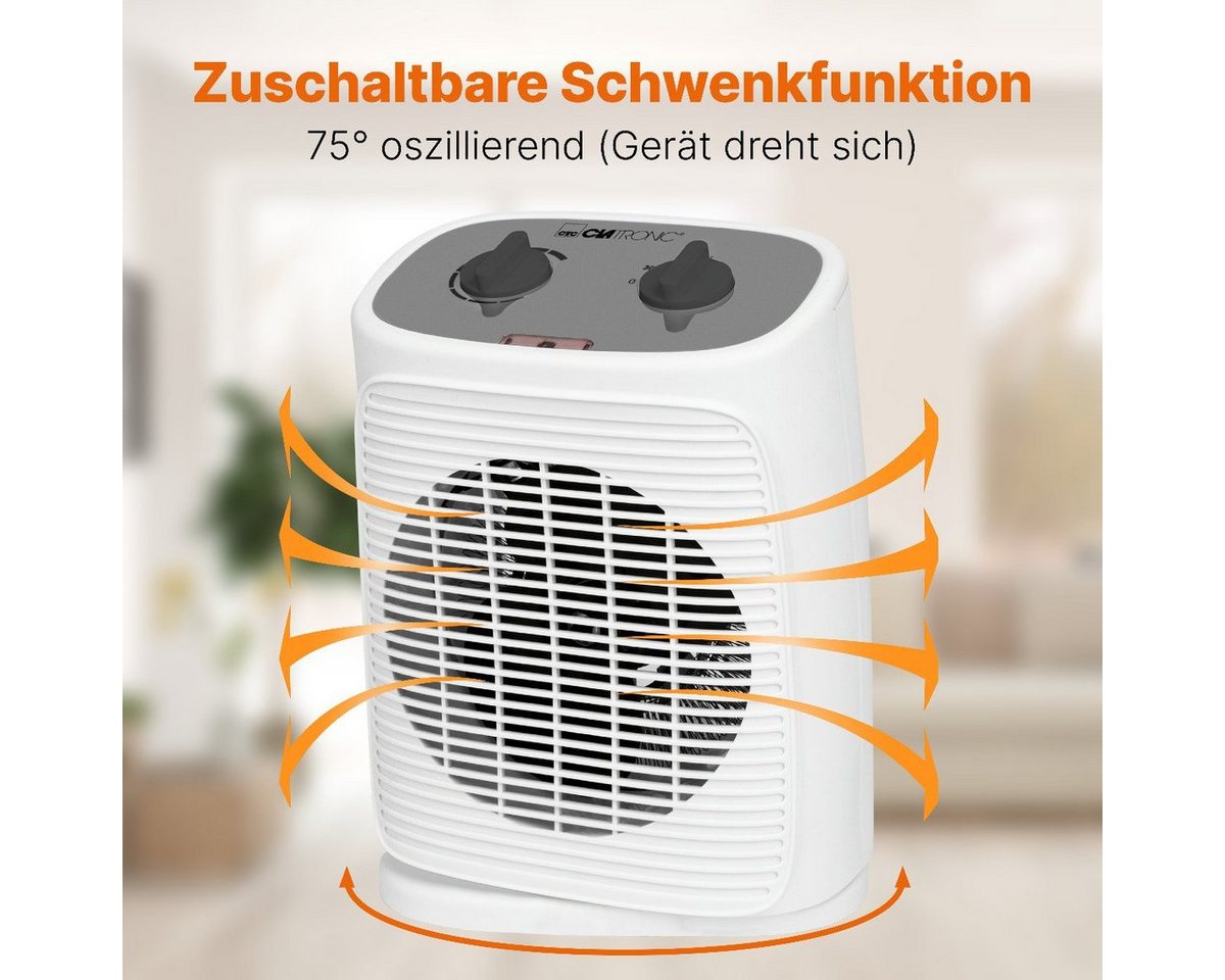 CLATRONIC Heizlüfter HL 3800, Heizlüfter inkl. Ventilatorfunktion, oszillierend – Bild 3 von 5