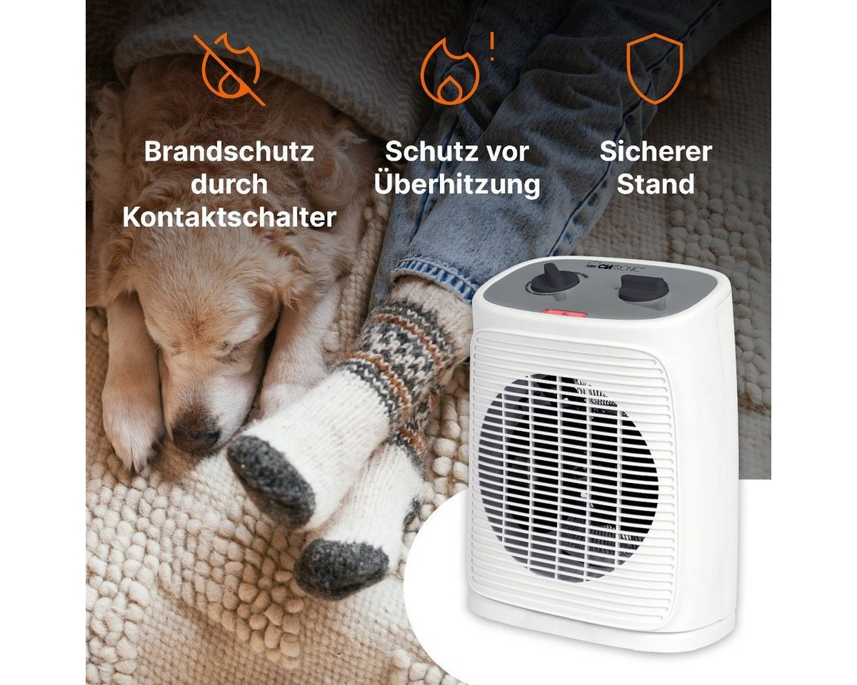 CLATRONIC Heizlüfter HL 3800, Heizlüfter inkl. Ventilatorfunktion, oszillierend – Bild 4 von 5