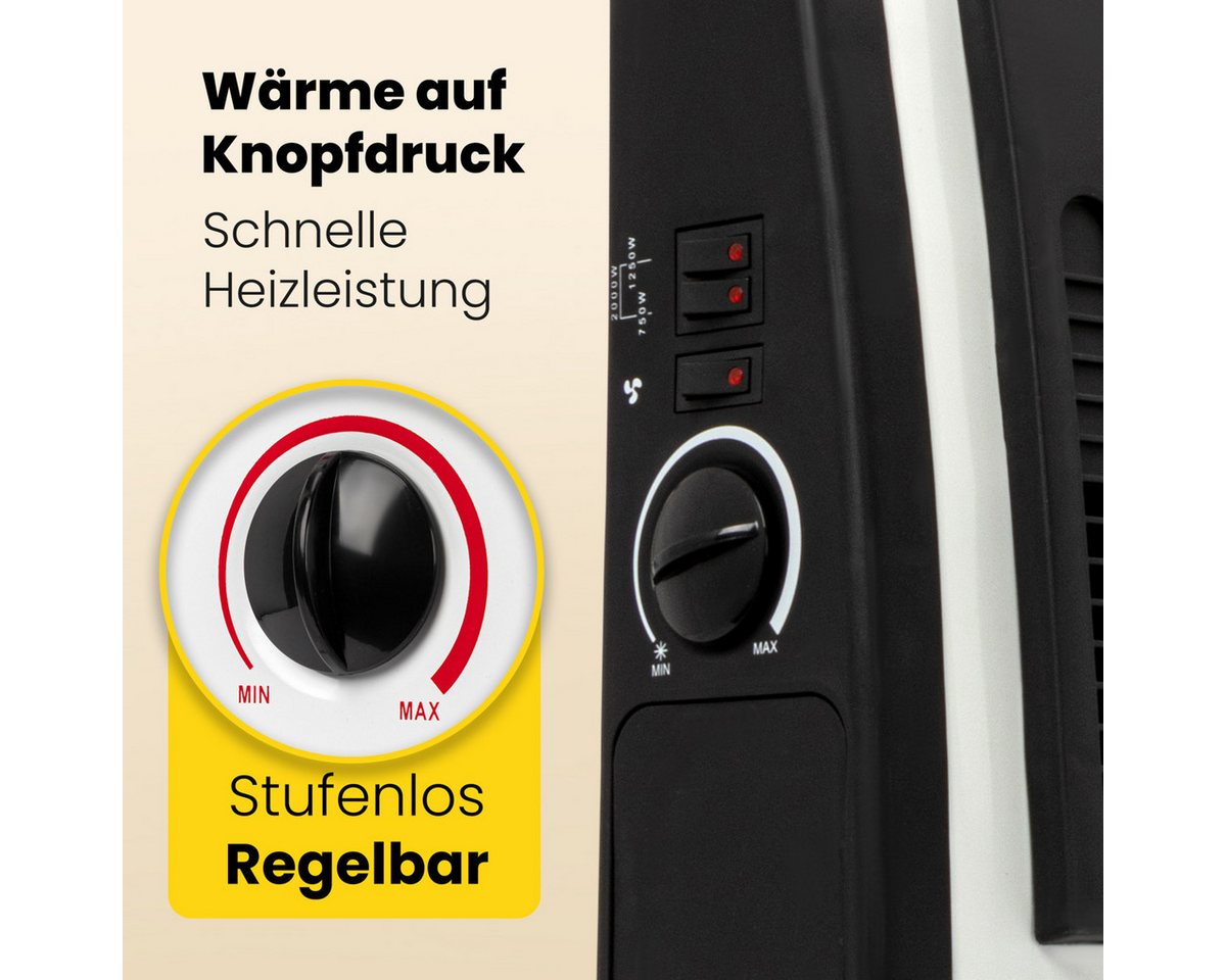 CLATRONIC Konvektor KH 3433 N, mit 3 Heizstufen, Thermostat, 2000 Watt – Bild 4 von 5
