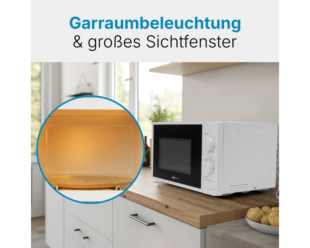 CLATRONIC Mikrowelle MW 791, Mikrowelle, 700 Watt, 6 Stufen, 20 Liter – Bild 4 von 5