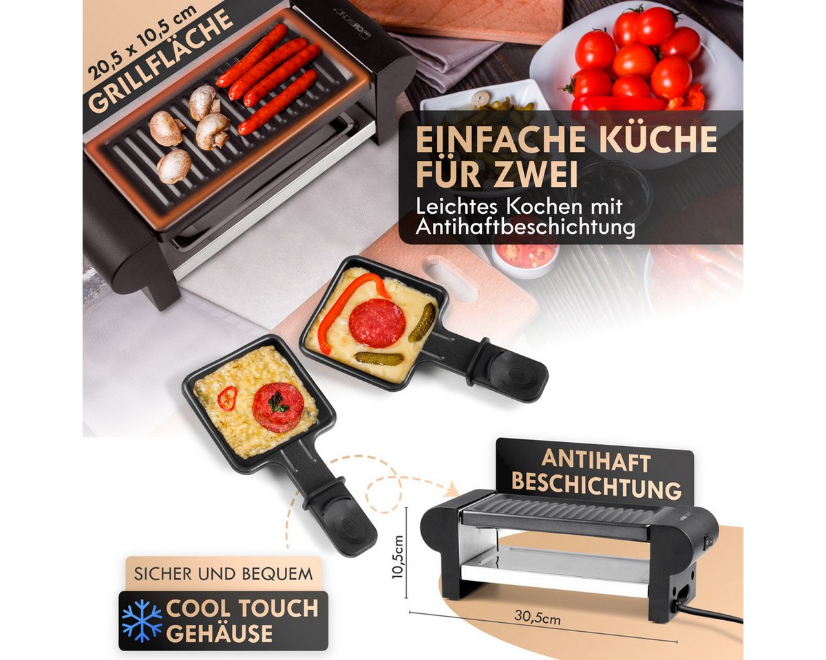 CLATRONIC Raclette RG 3592, Raclette Grill für 2 Personen, Platzsparend – Bild 2 von 5