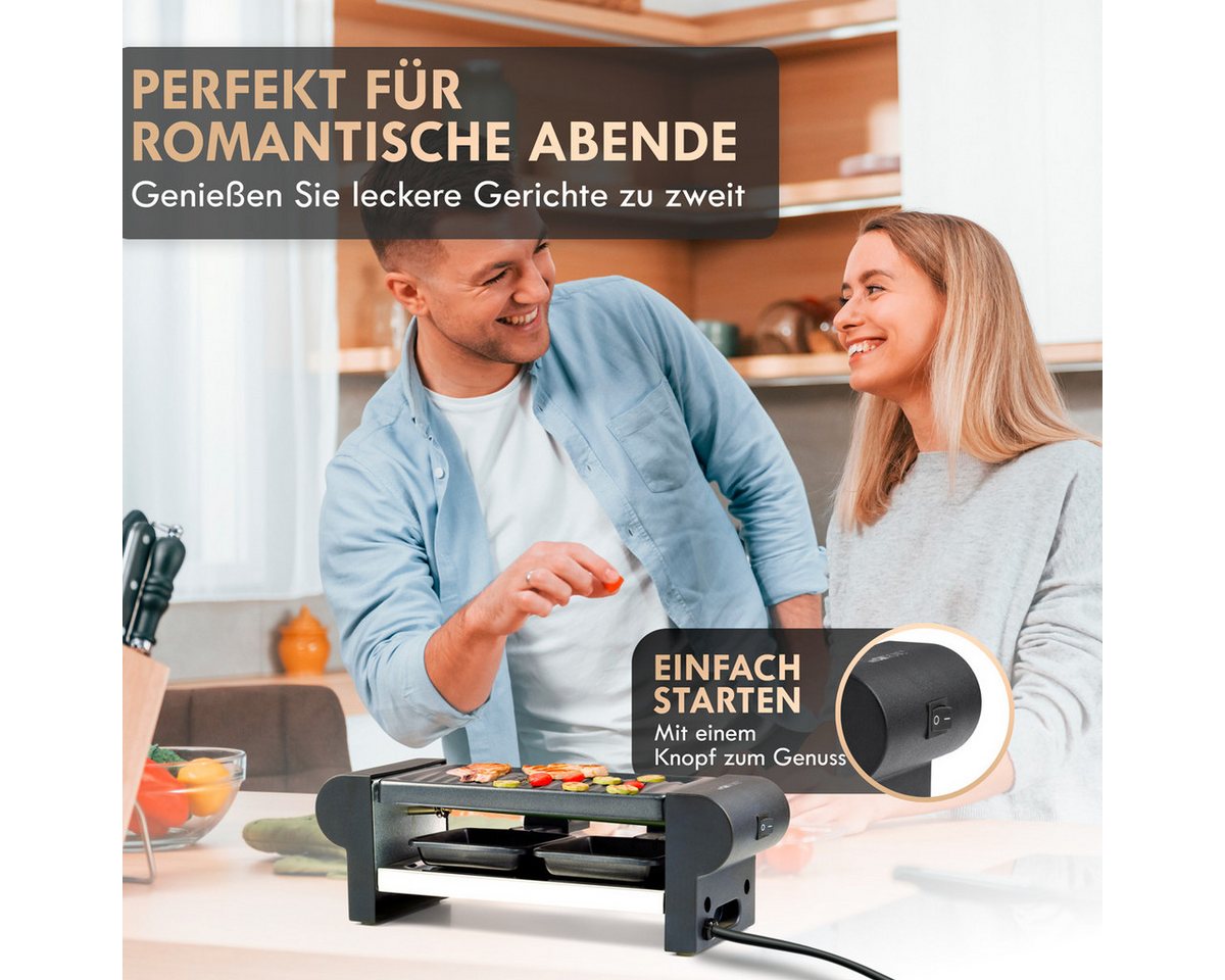 CLATRONIC Raclette RG 3592, Raclette Grill für 2 Personen, Platzsparend – Bild 3 von 5