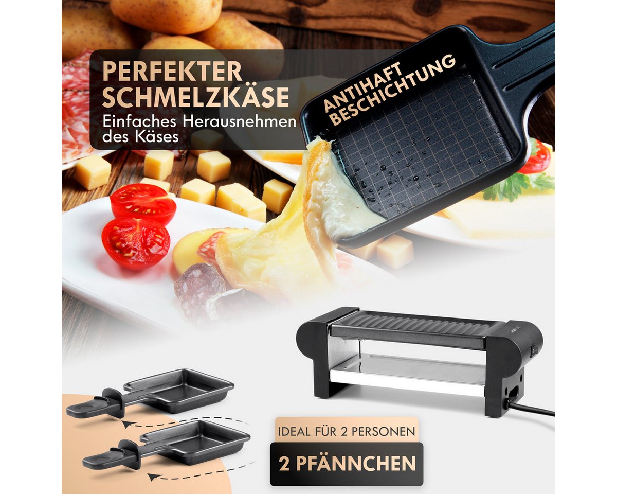 CLATRONIC Raclette RG 3592, Raclette Grill für 2 Personen, Platzsparend – Bild 4 von 5