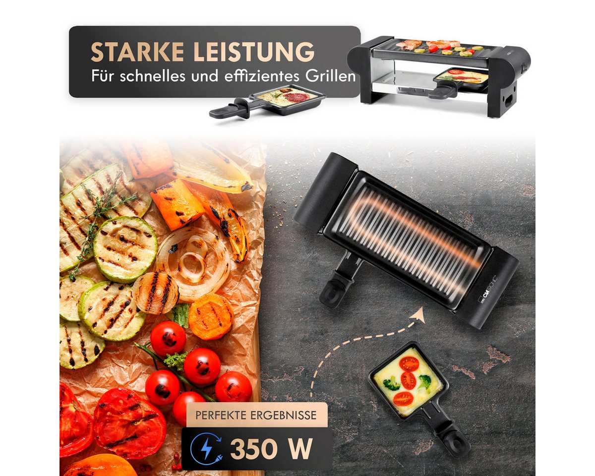 CLATRONIC Raclette RG 3592, Raclette Grill für 2 Personen, Platzsparend – Bild 5 von 5