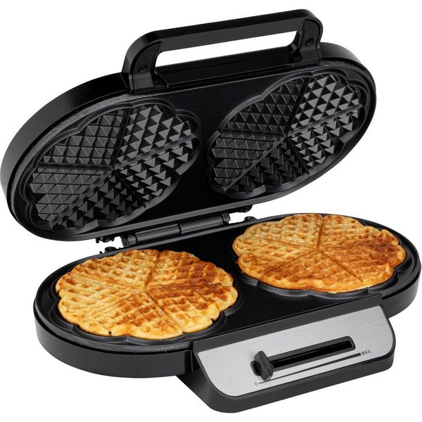 CLATRONIC Waffeleisen WA 3745, Waffeleisen m. 2 antihaftbeschichteten Backflächen